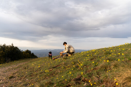 Man hiking in the mountain 