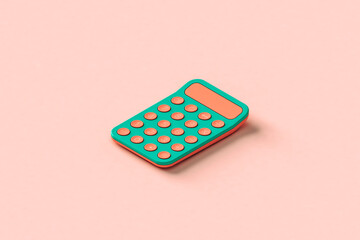 colorful calculator on pink