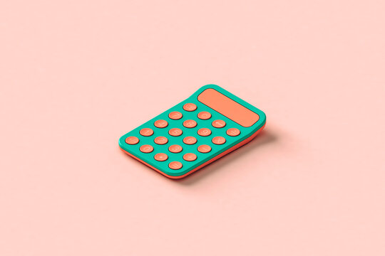 colorful calculator on pink