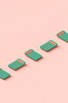 a row of calculators