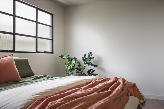 Bedroom with steel windows