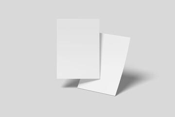 Realistic blank flyer illustration for mockup. 3D Render.