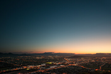 Big town during sunset