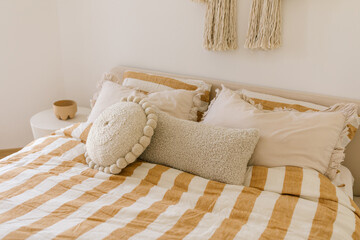 Bedroom bed with pillows