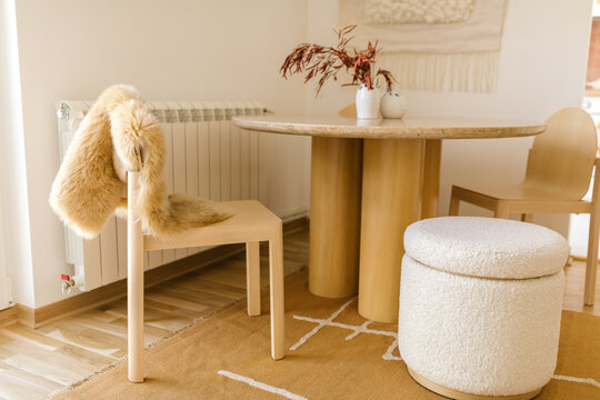 Dining table and chairs at home
