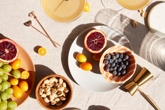 Summer dinner setup outdoors