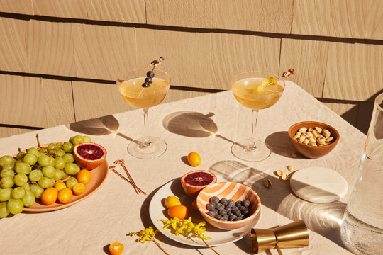 Summer dinner setup outdoors