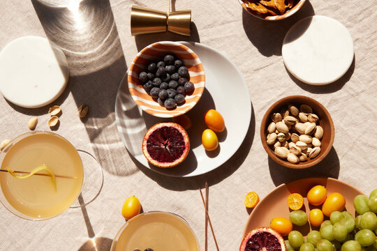 Summer dinner setup outdoors