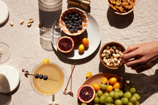 Summer dinner setup outdoors