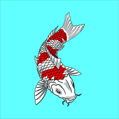 KOI FISH ICON IMAGE VECTOR ILLUSTRATION