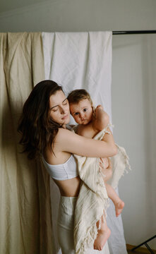  portrait of woman and child