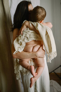 
woman with a baby in her arms