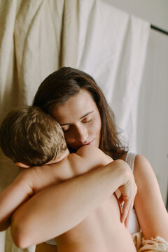portrait of a woman with a child