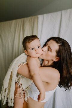 portrait of a woman with a child