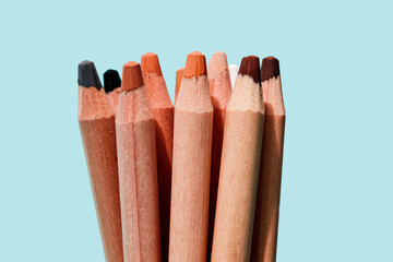 bunch of skin tone colored pencils