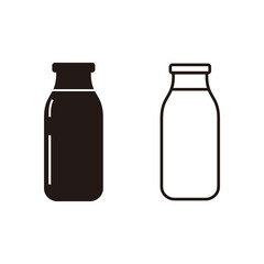 Milk Bottle set icon vector design template	
