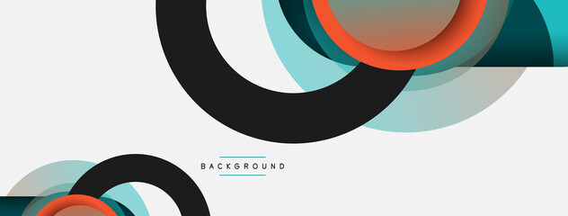Circle and round shapes abstract background. Vector illustration for wallpaper banner background or landing page