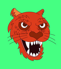 Tiger with open mouth