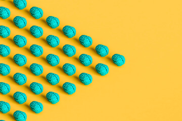 triangle from blue brains. 3d render with copy space