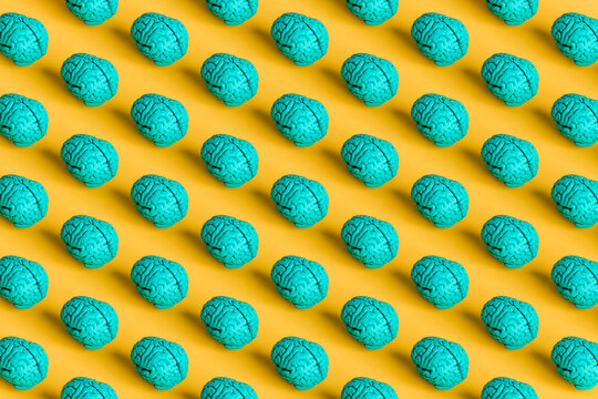 large pattern of blue brains