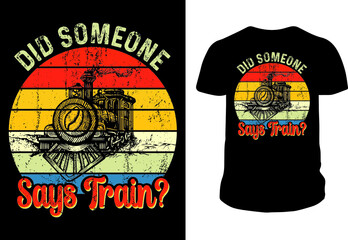 Train Vintage Tshirt Design vector