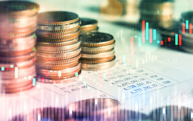 Finance and money technology background concept of business prosperity and asset management ....