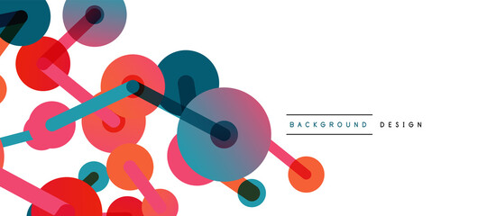 Abstract background. Round dots connected by lines. Trendy techno business template for wallpaper, banner, background or landing