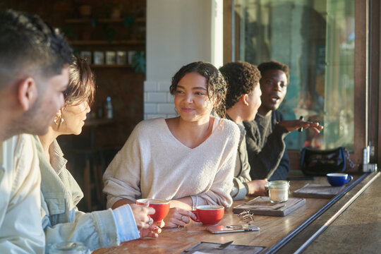 Young friends at local coffee shop