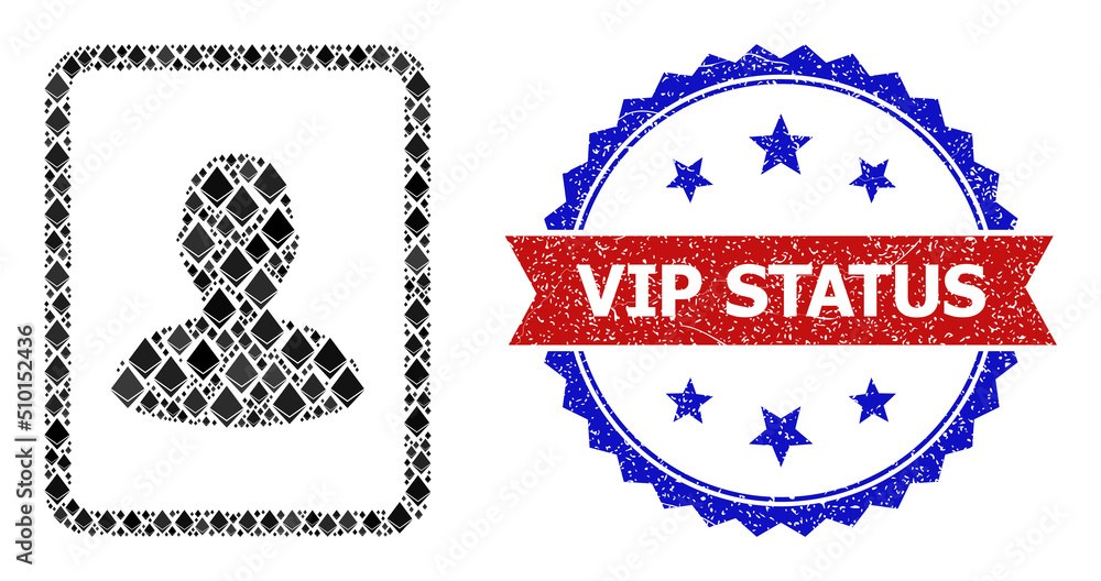Poster vector ethereum mosaic man photo icon, and bicolor unclean vip status seal stamp. red round stamp co