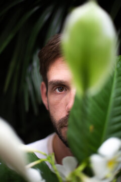 Portrait of a millennial in a garden