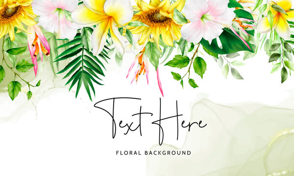 hand drawing summer floral background design