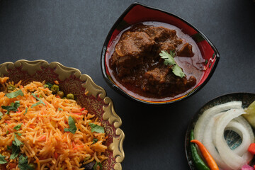 Mutton Curry and Pulao