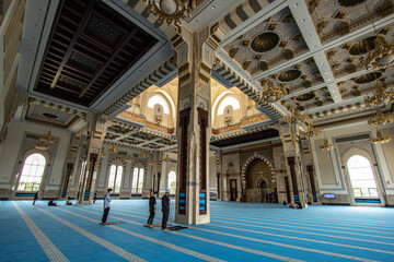 Beautiful islamic architecture of Masjid Sri Sendayan the new and the biggest mosque in Seremban.