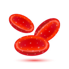 Red blood cells. Blood Oxygen O2 saturation. Medical and scientific concepts. Icon realistic 3d isolated on white background vector illustration.