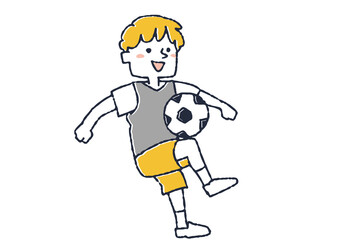 サッカーをしている男の子　体を動かし元気よく遊ぶ子供たち