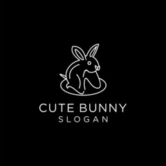 Cute bunny logo icon design vector 