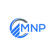 MNP Flat accounting logo design on white  background. MNP creative initials Growth graph letter logo concept. MNP business finance logo design.