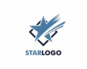 Star logo fall down on diamond