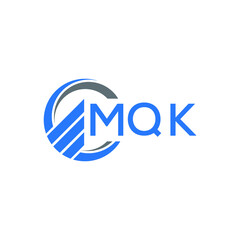 MQK Flat accounting logo design on white  background. MQK creative initials Growth graph letter logo concept. MQK business finance logo design.