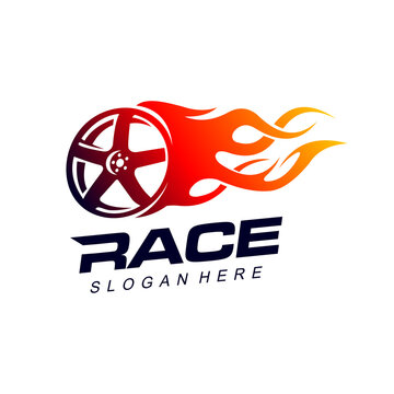 fire race logo vector template illustration
