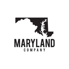 Fototapeta na wymiar Maryland state outline map logo design
