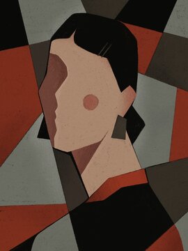 A woman on an abstract background