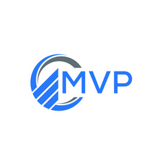 MVP Flat accounting logo design on white  background. MVP creative initials Growth graph letter logo concept. MVP business finance logo design.