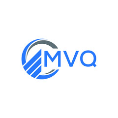 MVQ Flat accounting logo design on white  background. MVQ creative initials Growth graph letter logo concept. MVQ business finance logo design.