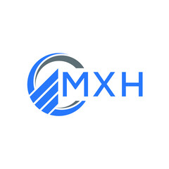 MXH Flat accounting logo design on white  background. MXH creative initials Growth graph letter logo concept. MXH business finance logo design.