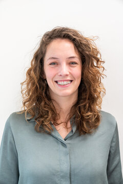 Beautiful Woman With Clear Braces Portrait