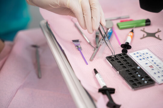 Dentist Hand Holding Tool