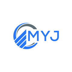 MYJ Flat accounting logo design on white  background. MYJ creative initials Growth graph letter logo concept. MYJ business finance logo design.