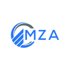 MZA Flat accounting logo design on white  background. MZA creative initials Growth graph letter logo concept. MZA business finance logo design.