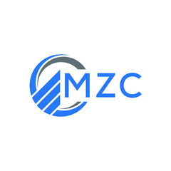 MZC Flat accounting logo design on white  background. MZC creative initials Growth graph letter logo concept. MZC business finance logo design.